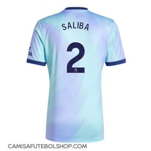 Camisa de time de futebol Arsenal William Saliba #2 Replicas 3º Equipamento 2024-25 Manga Curta